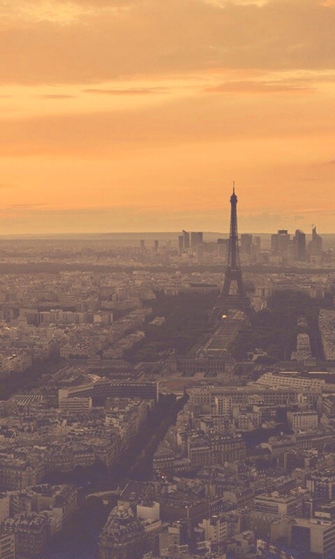 Вид на вечерний Париж обои