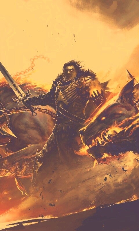 Темный рыцарь и гончие смерти обои