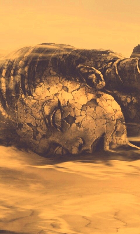 Развалины статуи в пустыне обои