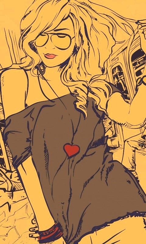 Стильная девушка в метро обои