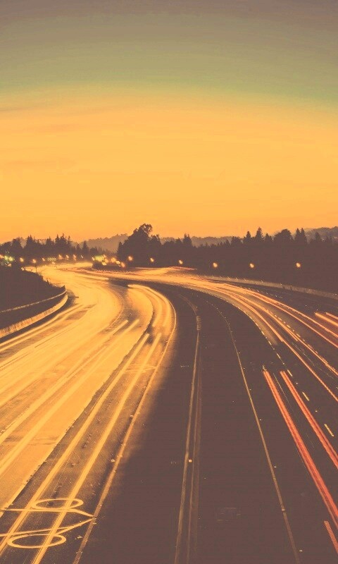 Автострада в огнях обои