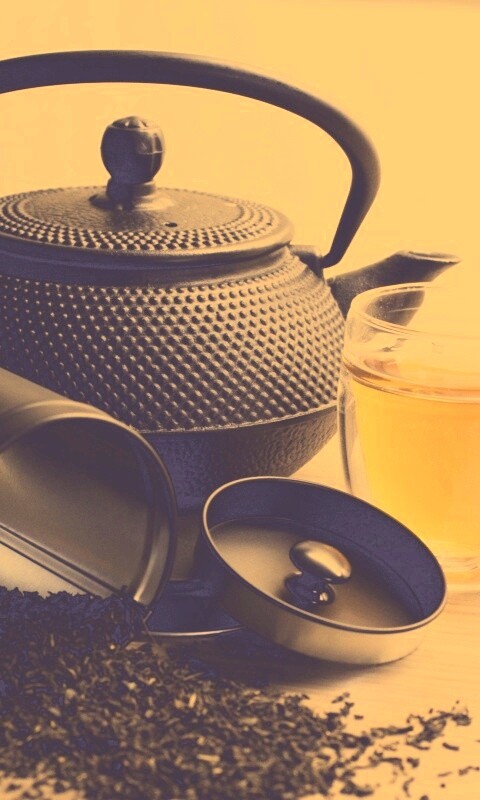 Черный чайный набор обои