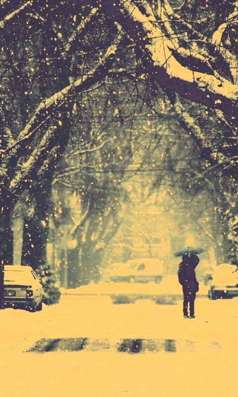 Зимняя улица обои