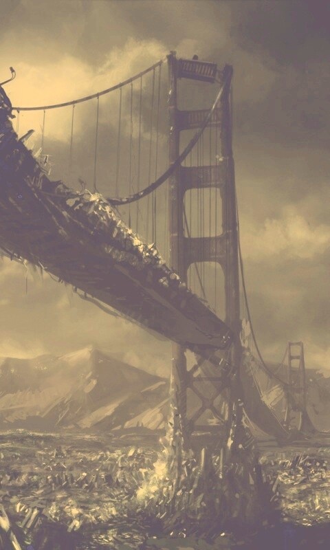 Постапокалиптические Золотые Ворота обои