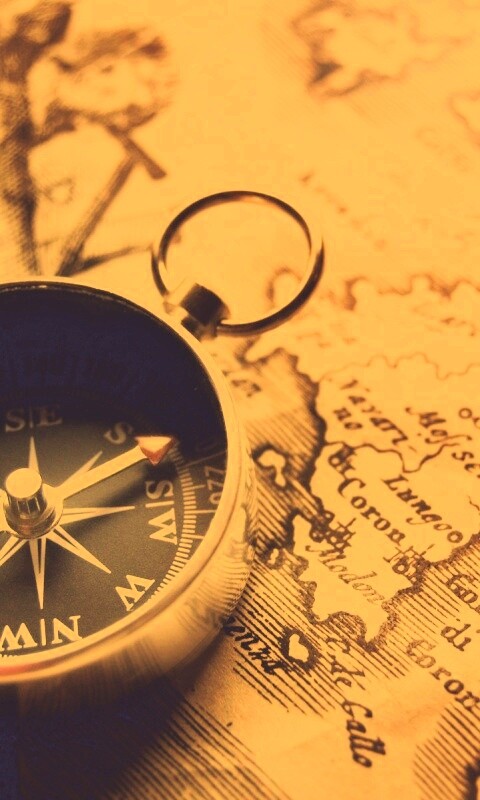 Компас и карта обои