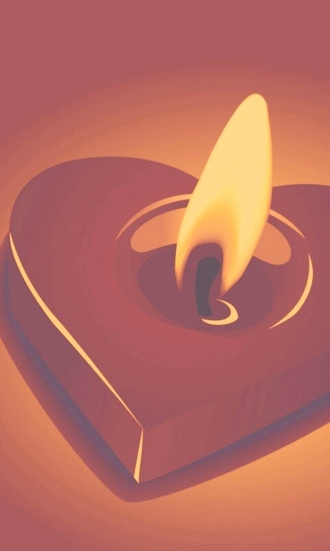 Свеча для Дня всех влюбленных обои