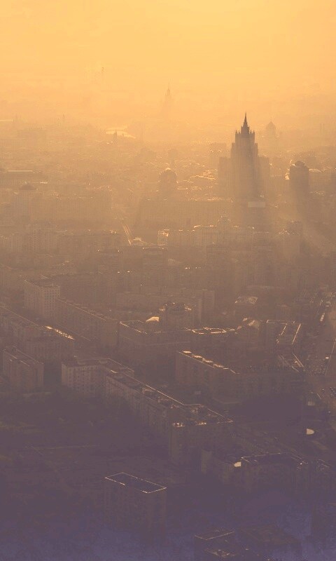 Москва в тумане обои