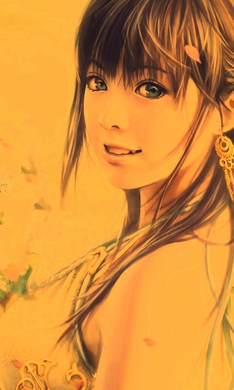 Девушка с цветами обои