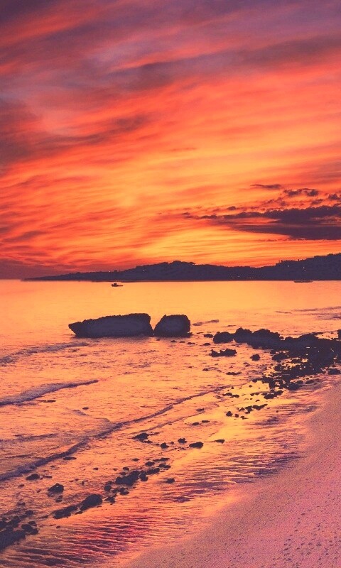 Бесподобный закат на море обои