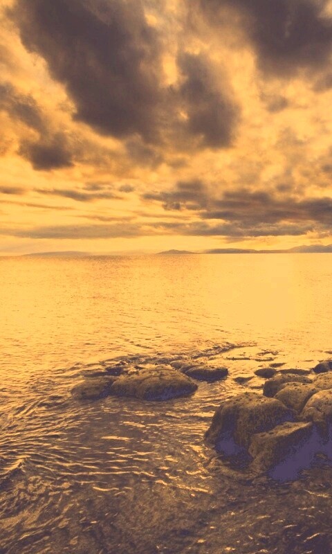 Красивый вид на вечернее море обои