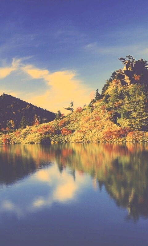 Берег озера в Японии обои