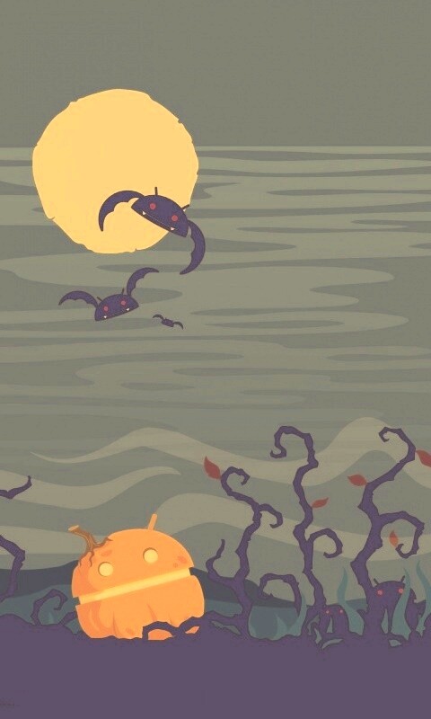 Хэллоуин в стиле Google Android обои