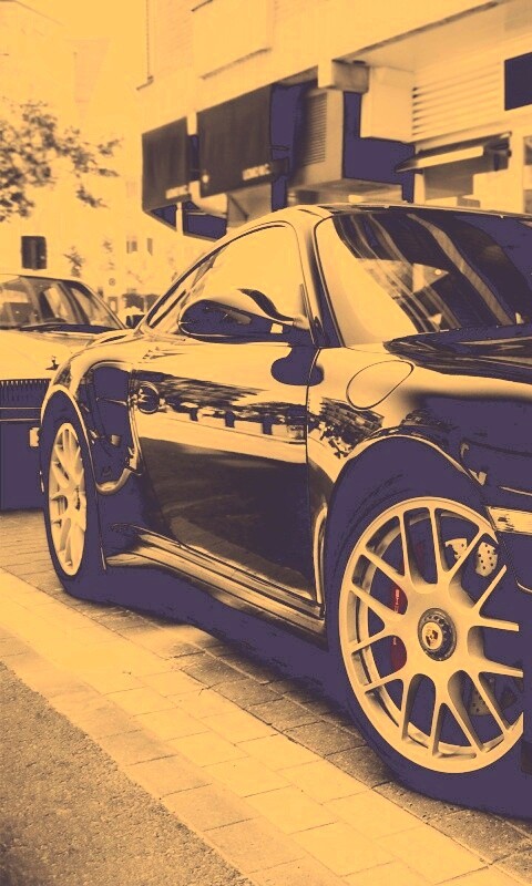 Чёрно-белое фото Porsche обои