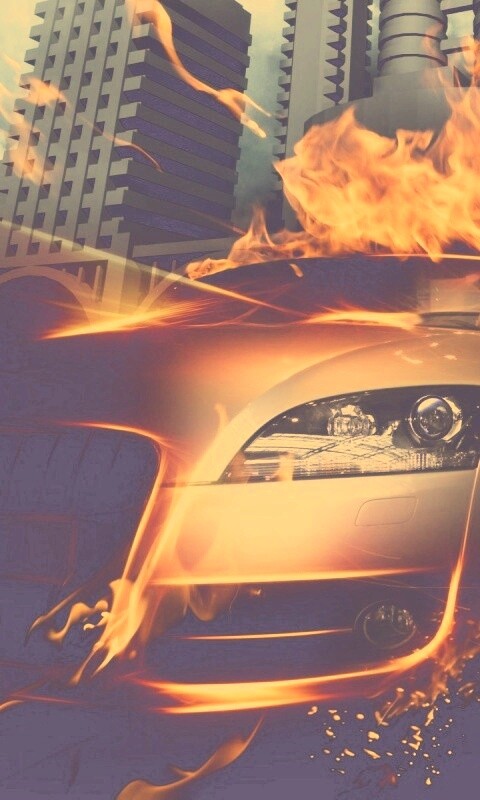 Ауди в огне обои