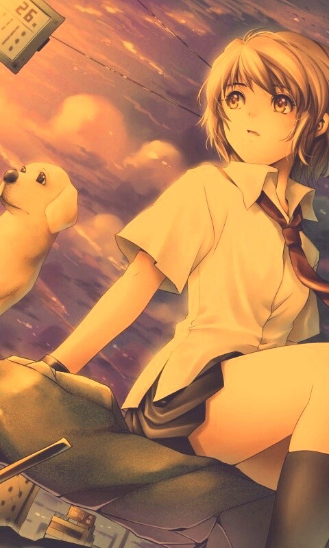 Девочка с собакой обои