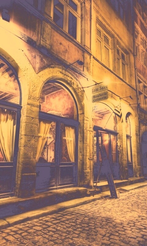 Ночная улочка обои