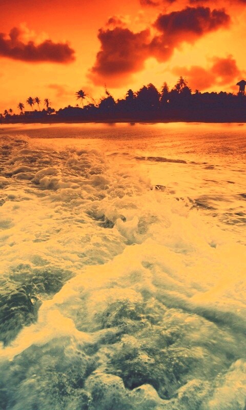 Огненный пляж обои