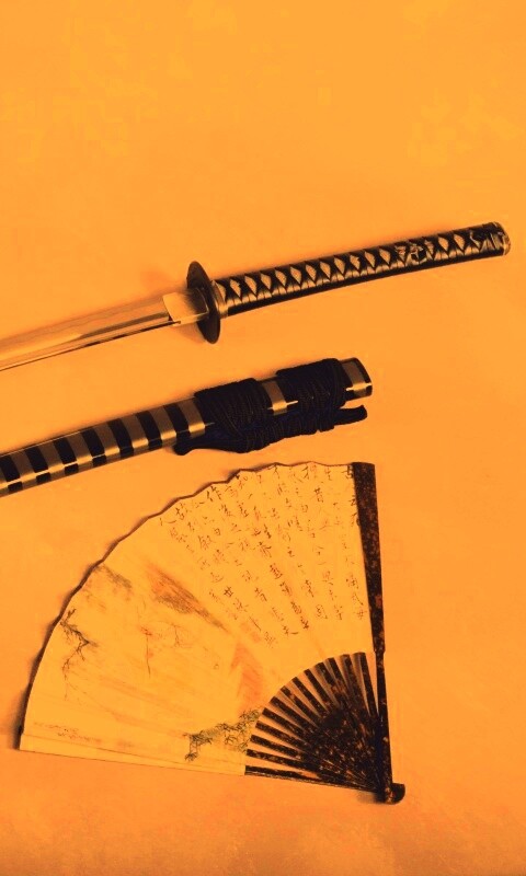 Катана и веер обои