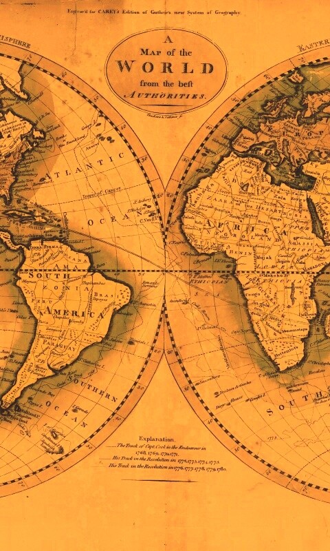 Старинная карта мира обои