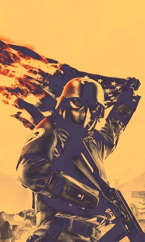 Солдат сжигает американский флаг обои