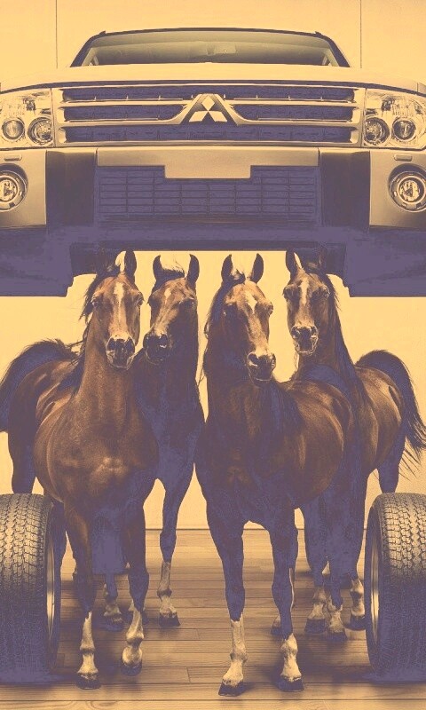 Лошадинные силы - принт Митсубиси обои