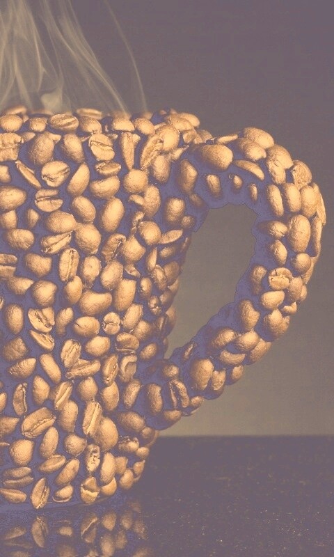 Кружка из кофейных зерен обои