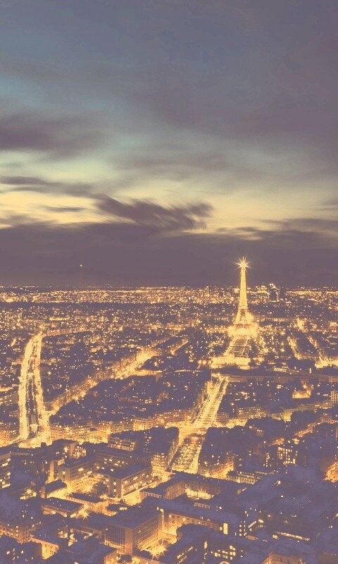 Вид на ночной Париж обои