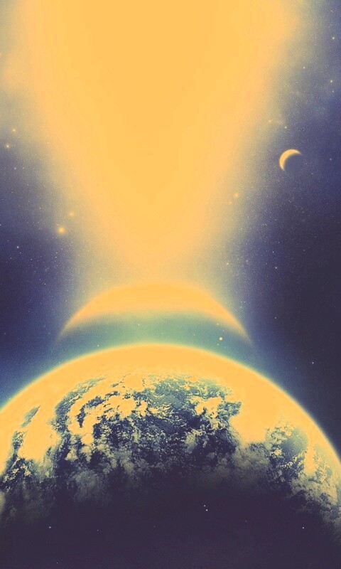 Свет звезды падает на планету обои