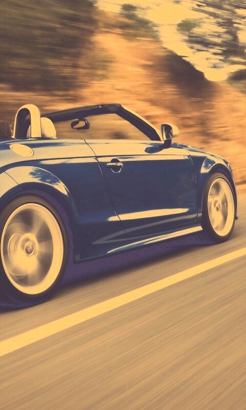 Синий кабриолет Audi обои