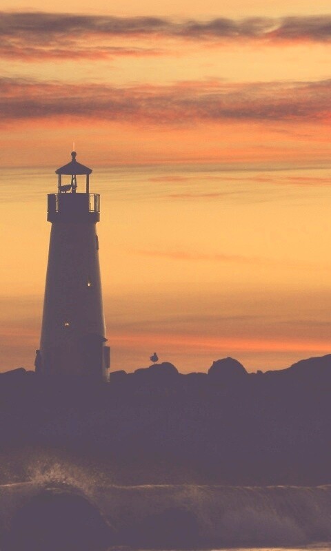 Вечерний маяк обои