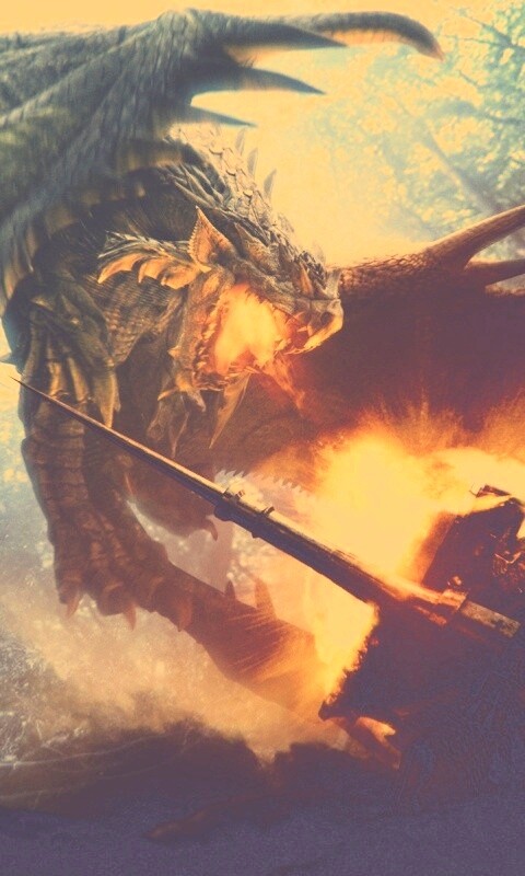 Атакующий дракон обои