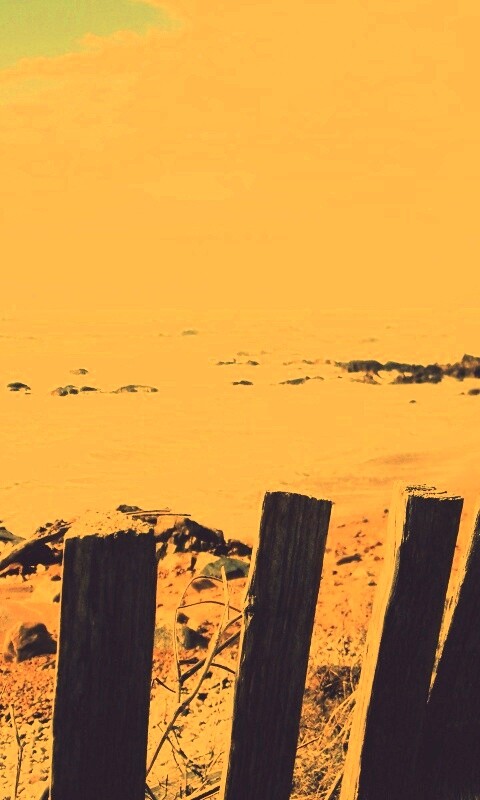 Закрытый пляж за забором обои