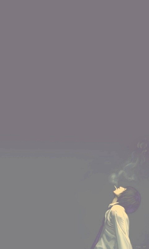 Курящий в углу обои