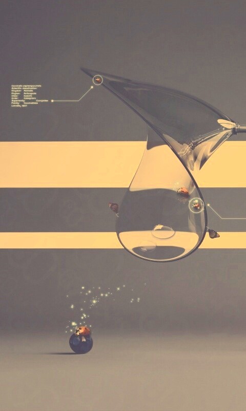 Футуристическая стеклянная лампа обои