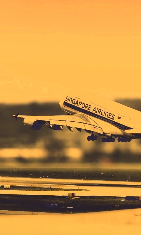 Взлет гражданского самолета обои