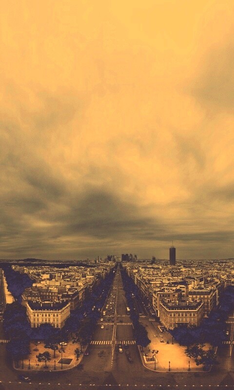 Париж широкоугольным объективном обои