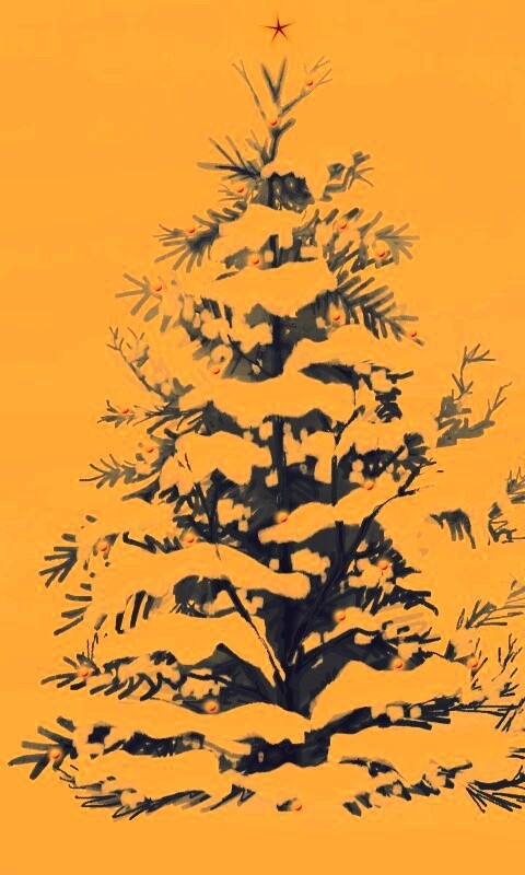 Украшенная ёлочка в лесу обои