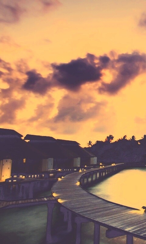 Бунгало на воде обои