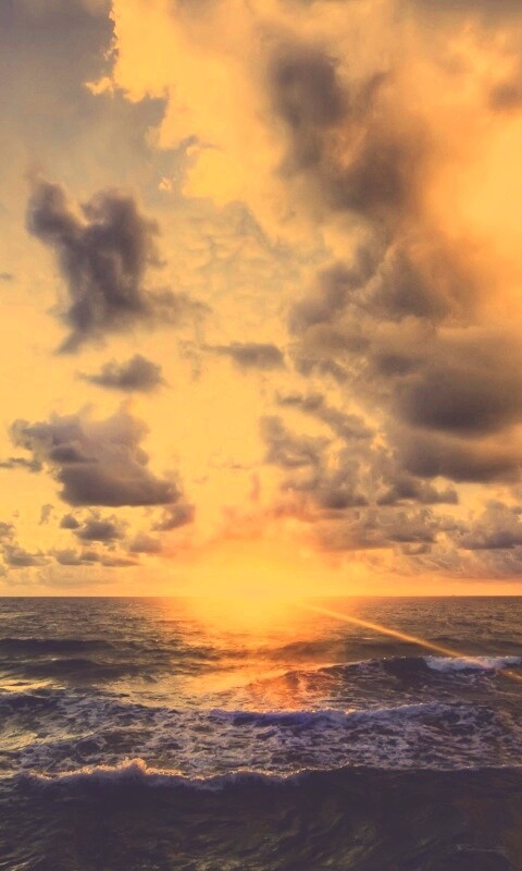 Закат на море обои