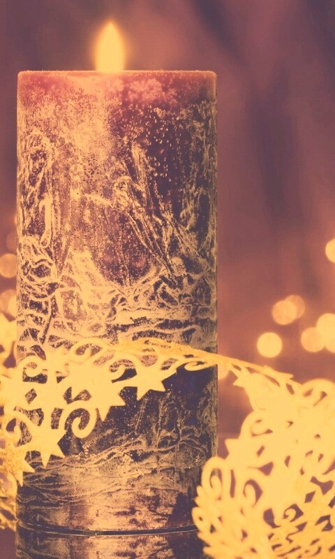 Новогодняя свеча обои