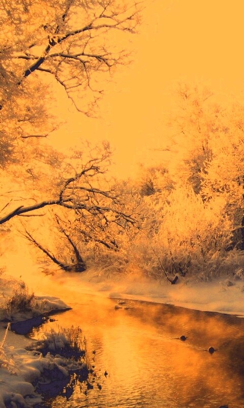 Зимняя река обои