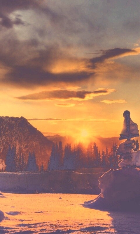 Зимнее солнце обои