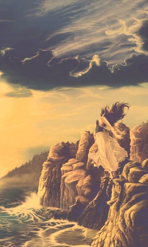 Прыжок с обрыва обои