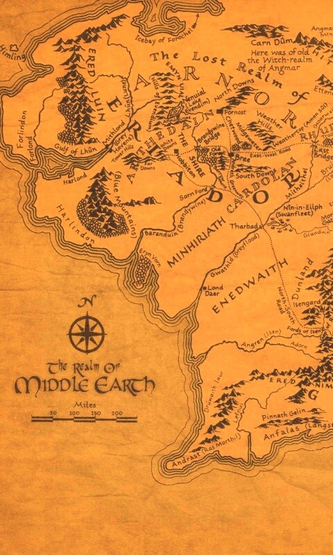 Карта Средиземья обои