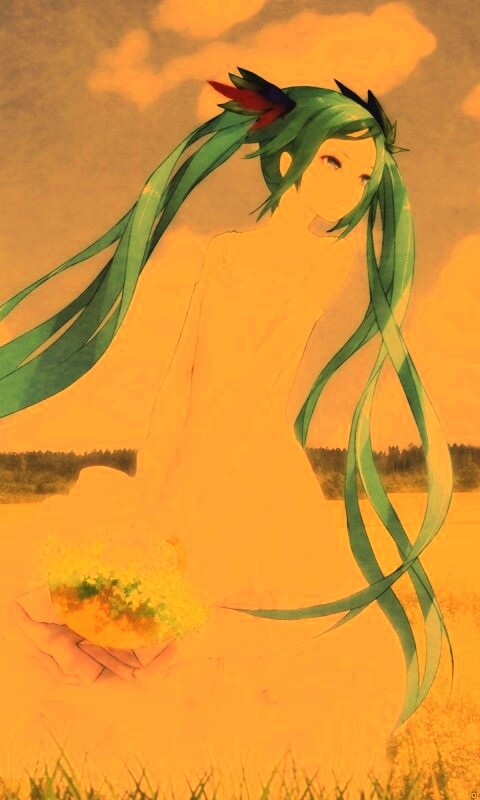 Хатсуне в поле обои