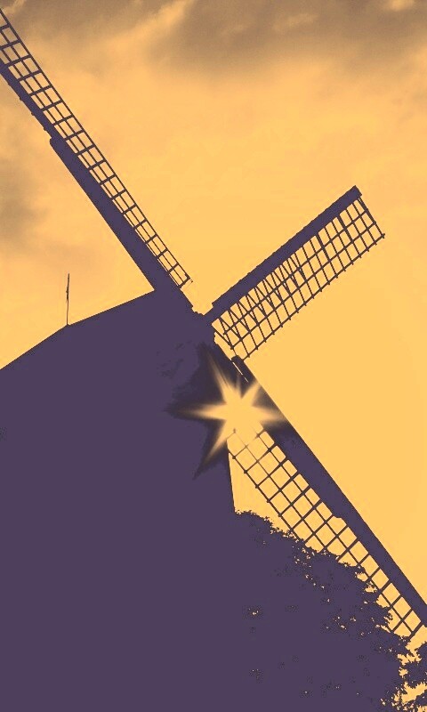 Силуэт мельницы обои