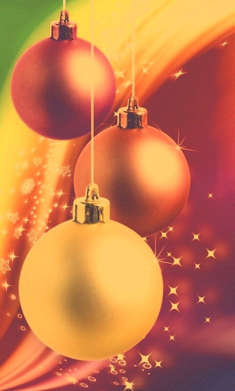 Яркие новогодние игрушки обои