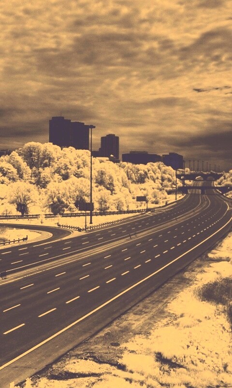 Черно-белое шоссе обои