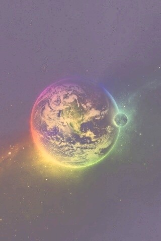 Земля в радужном ореоле обои