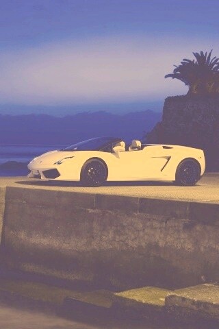 Белый кабриолет ламбо обои